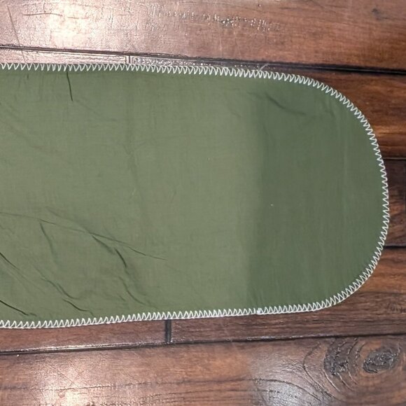 Olive Green Table Runner Santa Claus with Snowflakes, 13"W x 70"L - Picture 8 of 9